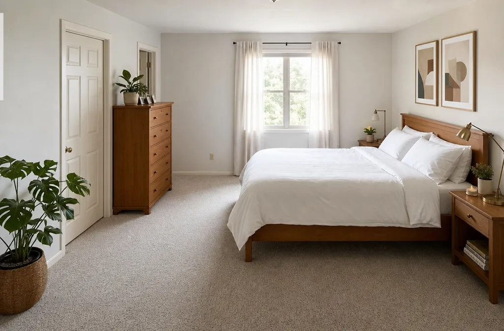 Ковёр в спальне после потопа — после