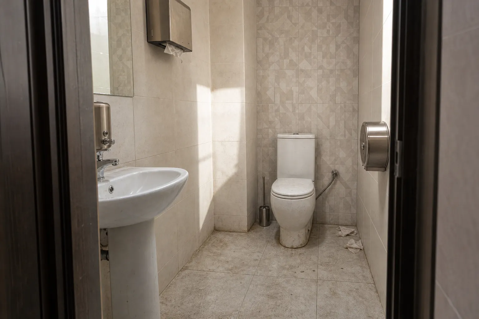 Restroom in a small cafe — before