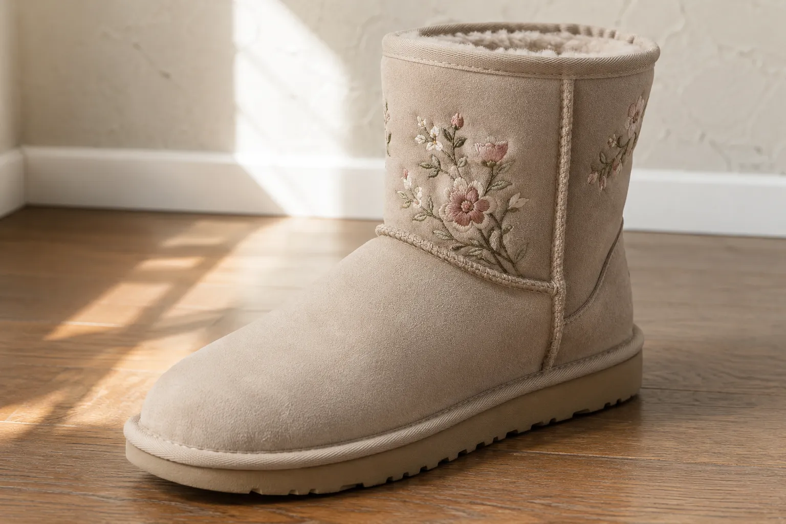 UGG с вышивкой до и после химчистки — после