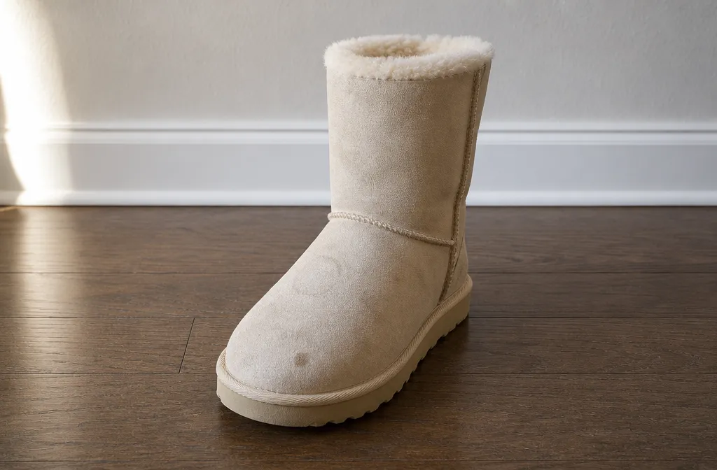 Бежевые UGG до и после химчистки — до