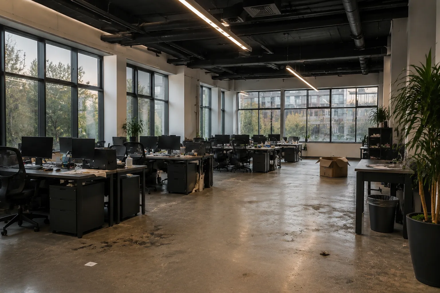 Open space после генеральной уборки — до